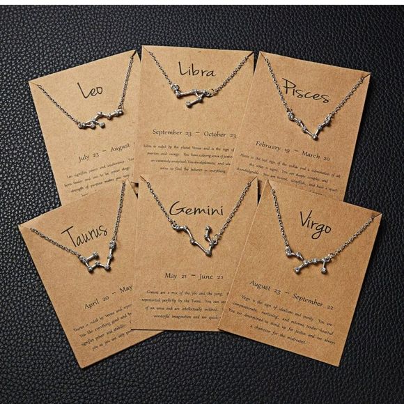 Brand New Zodiac Sign Star Constellation Necklace - Picture 1 of 8